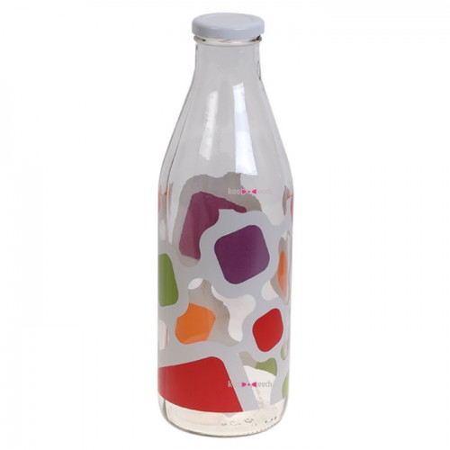 بطری شیر شیشه ای رنگارنگ